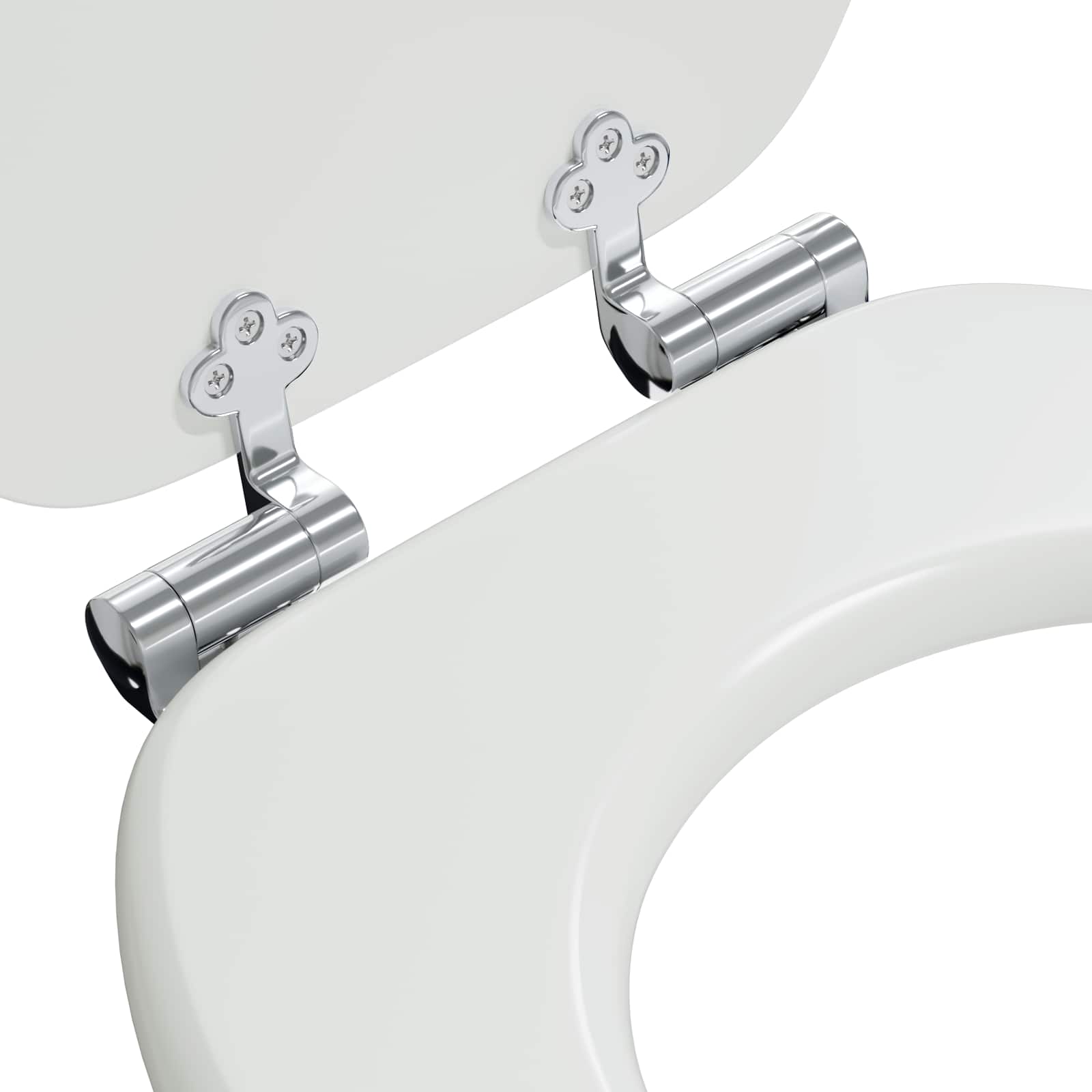 vidaXL Soft-Close Toilet Seat White 44 x 38 cm MDF board 5