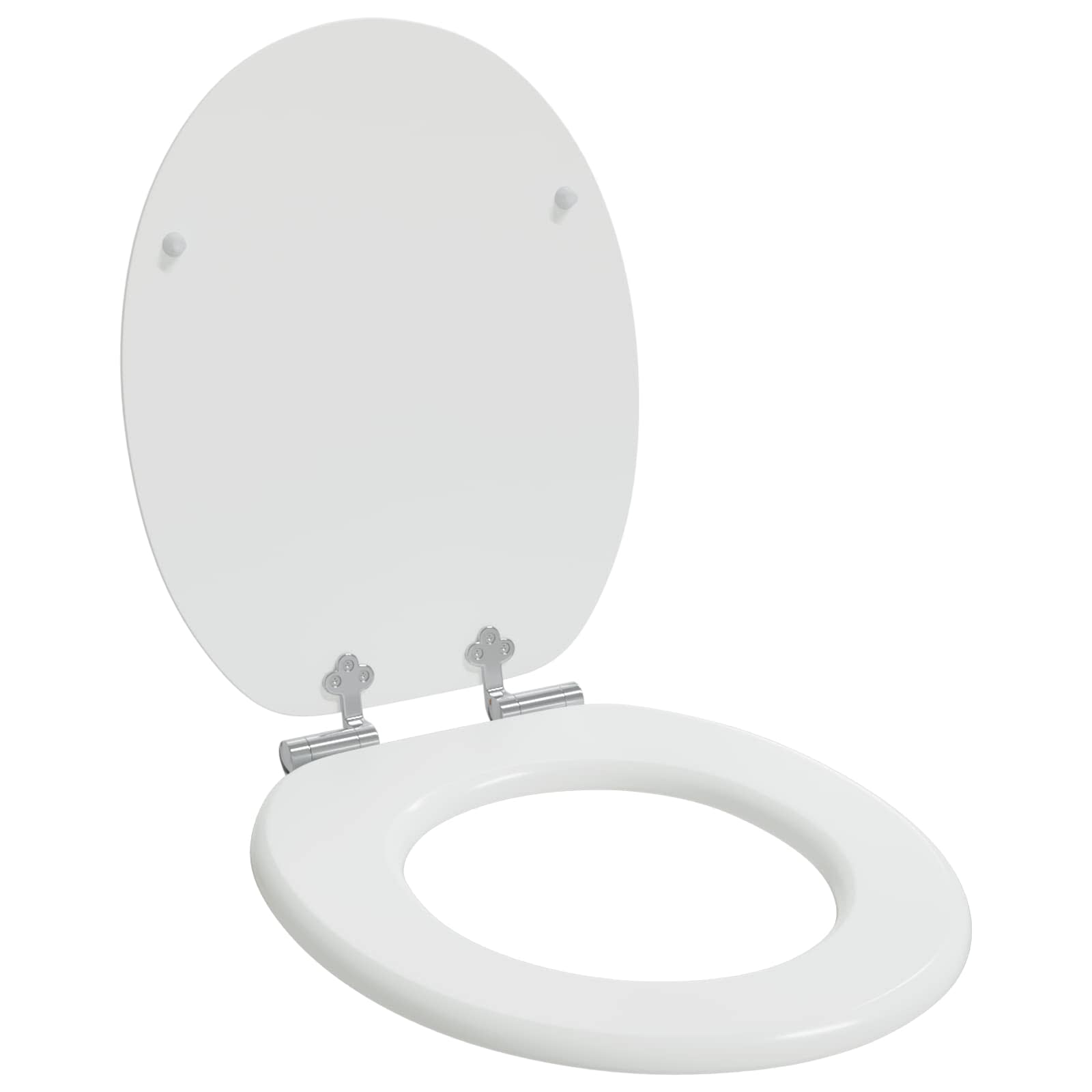 vidaXL Soft-Close Toilet Seat White 44 x 38 cm MDF board 1