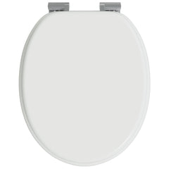 vidaXL Soft-Close Toilet Seat White 44 x 38 cm MDF board 4