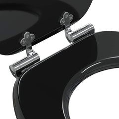vidaXL Soft-Close Toilet Seat Black 44 x 38 cm MDF board 5