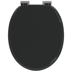 vidaXL Soft-Close Toilet Seat Black 44 x 38 cm MDF board 4