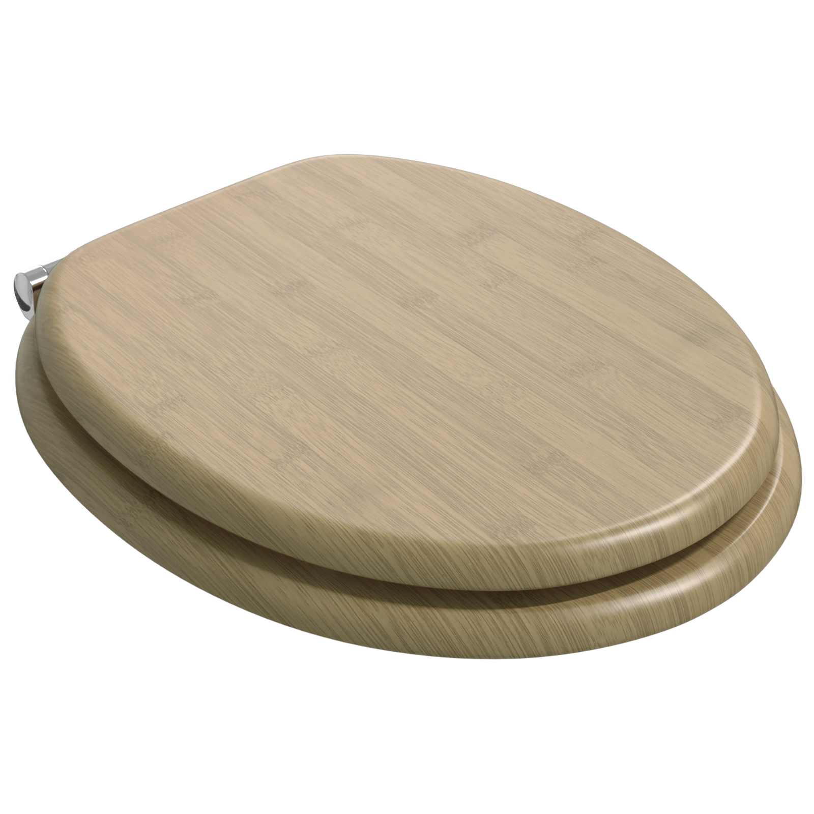 vidaXL Soft-Close Toilet Seat Light Bamboo Color 44 x 38 cm MDF board 2
