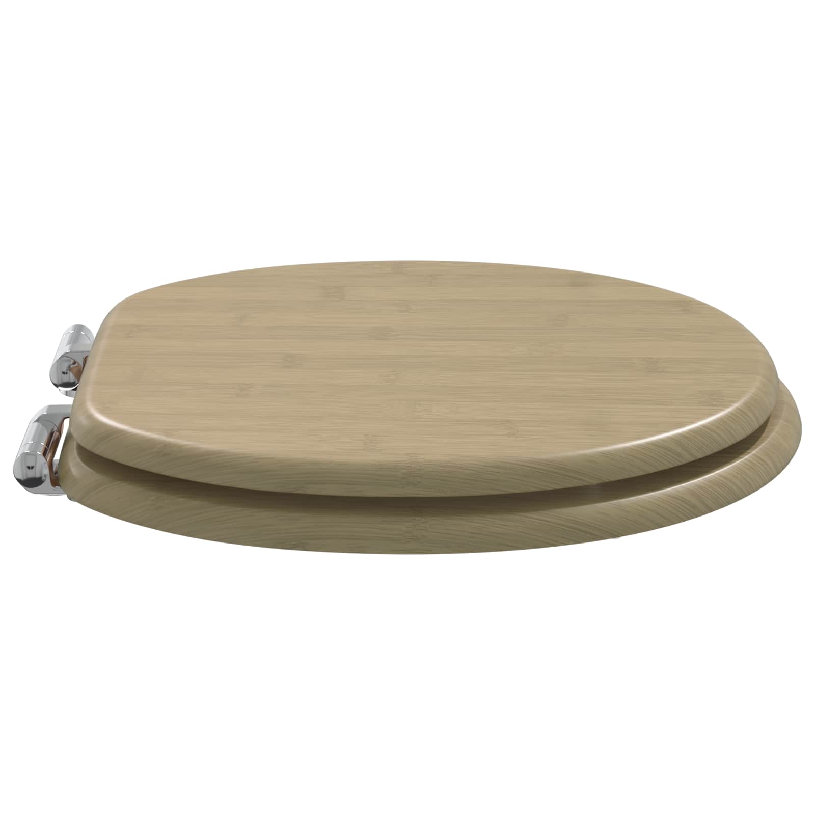 vidaXL Soft-Close Toilet Seat Light Bamboo Color 44 x 38 cm MDF board 3