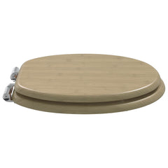vidaXL Soft-Close Toilet Seat Light Bamboo Color 44 x 38 cm MDF board 3
