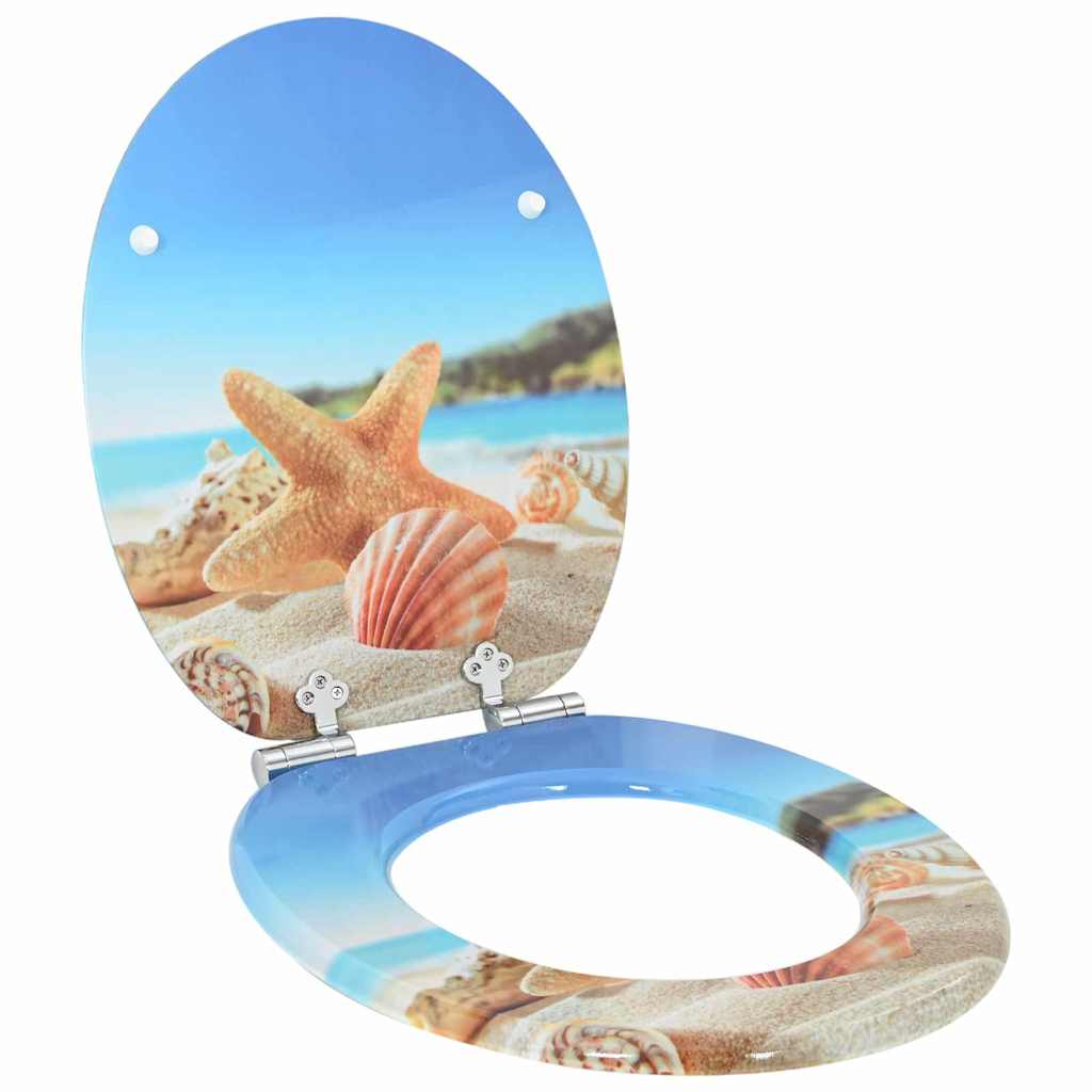 vidaXL Soft-Close Toilet Seat Sea Muschel 44 x 38 cm MDF board 1