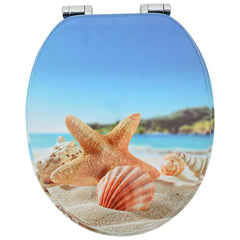 vidaXL Soft-Close Toilet Seat Sea Muschel 44 x 38 cm MDF board 4