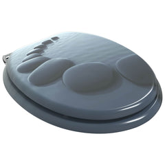 vidaXL Soft-Close Toilet Seat Grey 44 x 38 cm MDF board 2