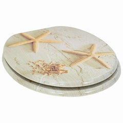 vidaXL Soft-Close Toilet Seat Yellow and White 44 x 38 cm MDF board 2