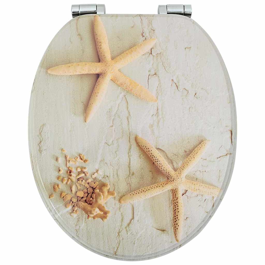 vidaXL Soft-Close Toilet Seat Yellow and White 44 x 38 cm MDF board 4