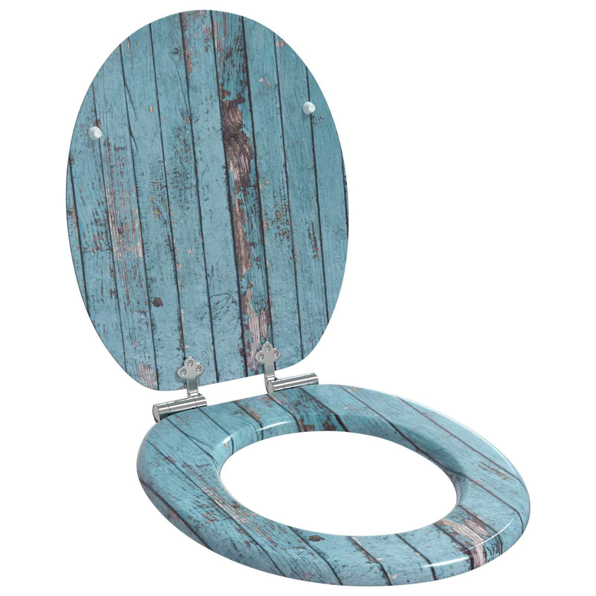 Toilet Seat 2 pcs Blue 44 x 38 cm Engineered Wood 3