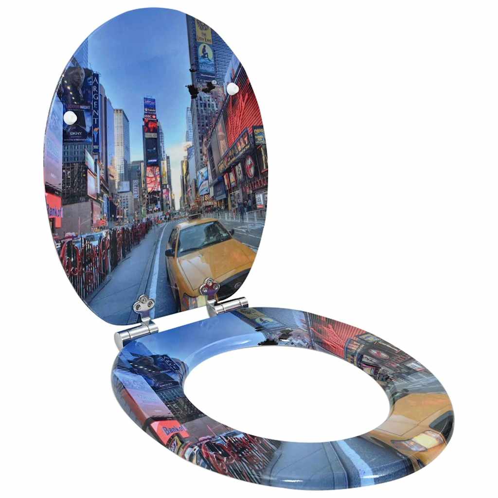 vidaXL Soft-Close Toilet Seat Multicolour 44 x 38 cm MDF board 1
