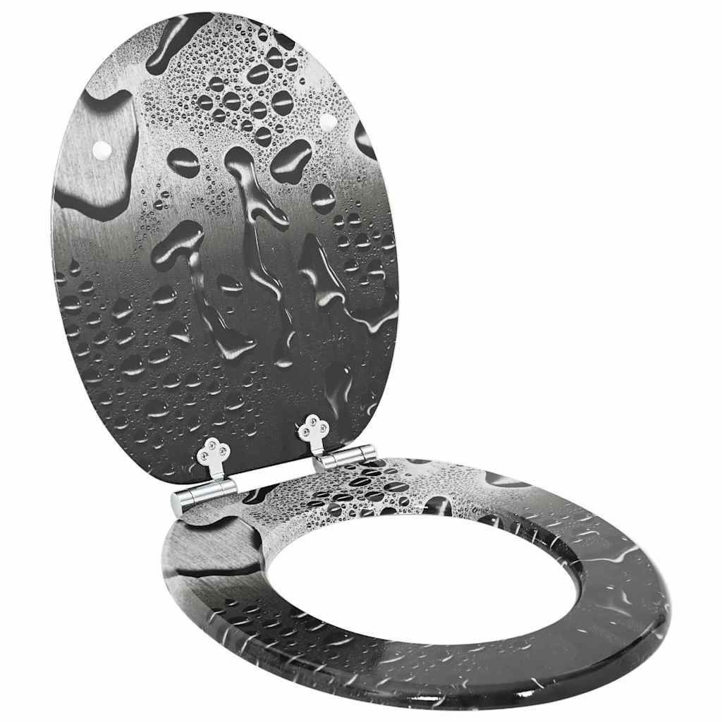 vidaXL Soft-Close Toilet Seat Grey 44 x 38 cm MDF board 1