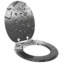 vidaXL Soft-Close Toilet Seat Grey 44 x 38 cm MDF board 1