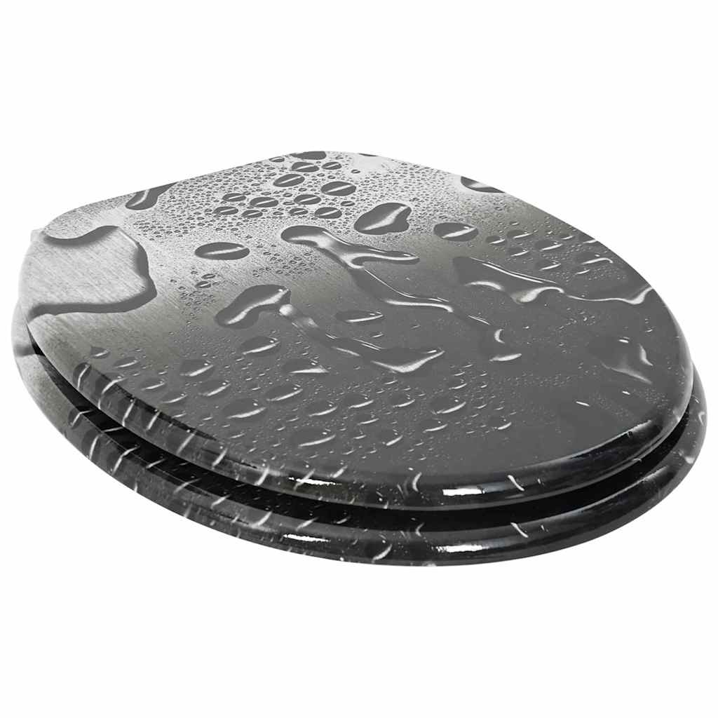 vidaXL Soft-Close Toilet Seat Grey 44 x 38 cm MDF board 2