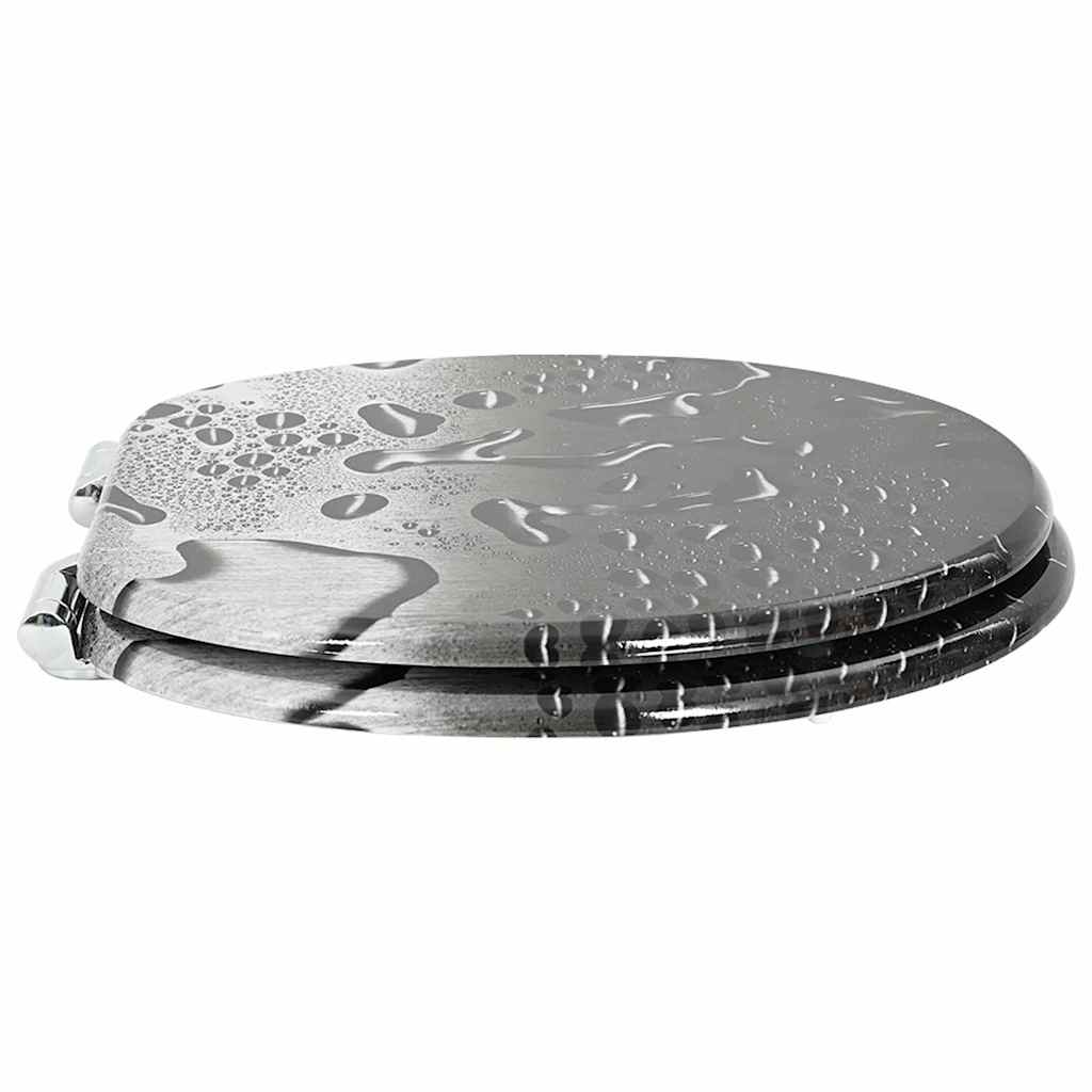vidaXL Soft-Close Toilet Seat Grey 44 x 38 cm MDF board 3