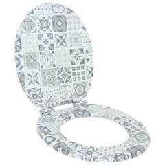 vidaXL Soft-Close Toilet Seat Blue and White Porcelain 44 x 38 cm 1