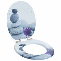 vidaXL Soft-Close Toilet Seat Grey 44 x 38 cm MDF board 1