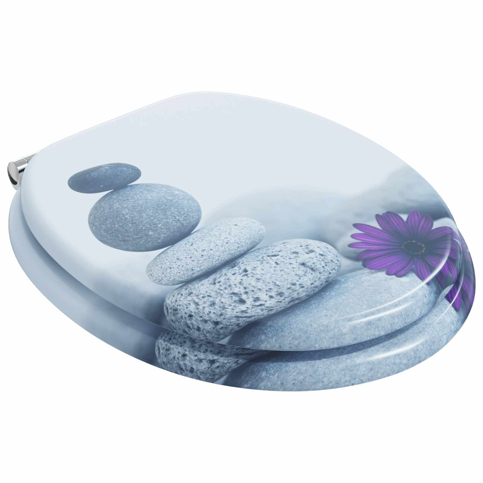 vidaXL Soft-Close Toilet Seat Grey 44 x 38 cm MDF board 2