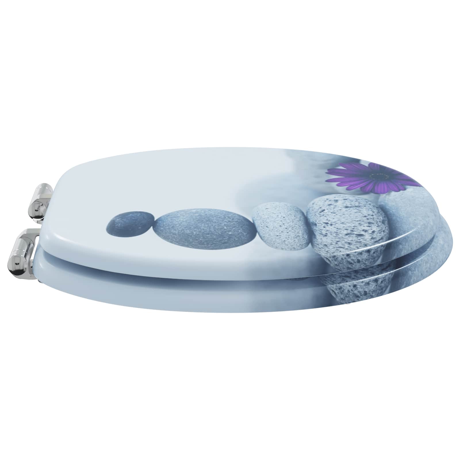 vidaXL Soft-Close Toilet Seat Grey 44 x 38 cm MDF board 3