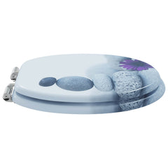 vidaXL Soft-Close Toilet Seat Grey 44 x 38 cm MDF board 3