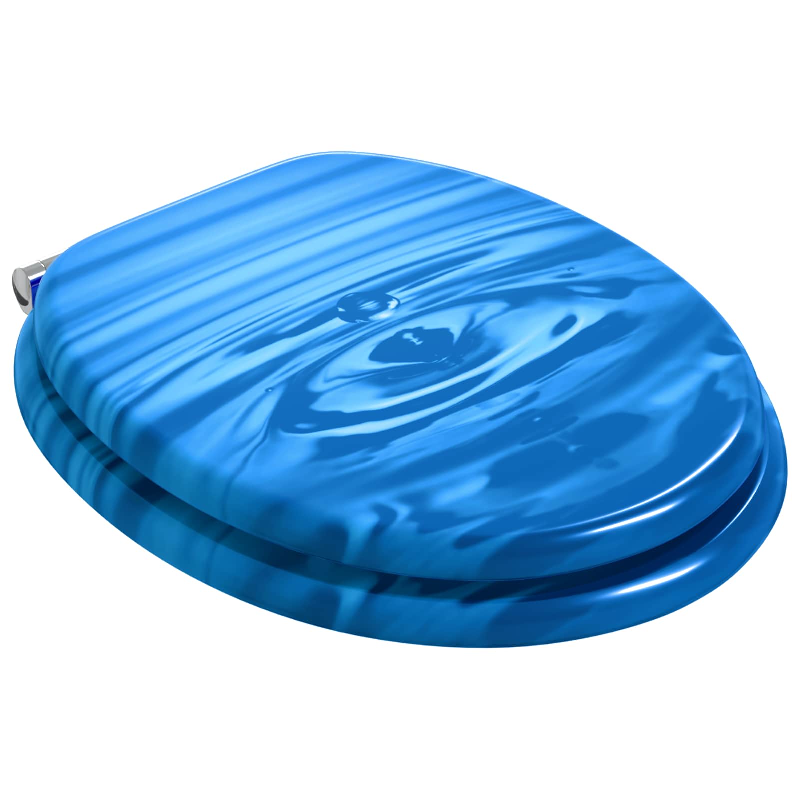 vidaXL Soft-Close Toilet Seat Blue Drop 44 x 38 cm MDF board 2