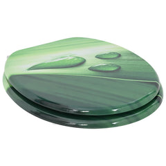 vidaXL Soft-Close Toilet Seat Green Drop 44 x 38 cm MDF board 2