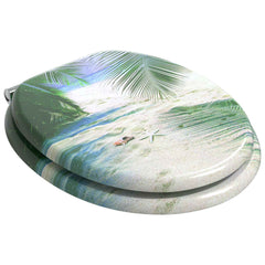 vidaXL Soft-Close Toilet Seat Green 44 x 38 cm MDF board 2