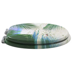 vidaXL Soft-Close Toilet Seat Green 44 x 38 cm MDF board 3