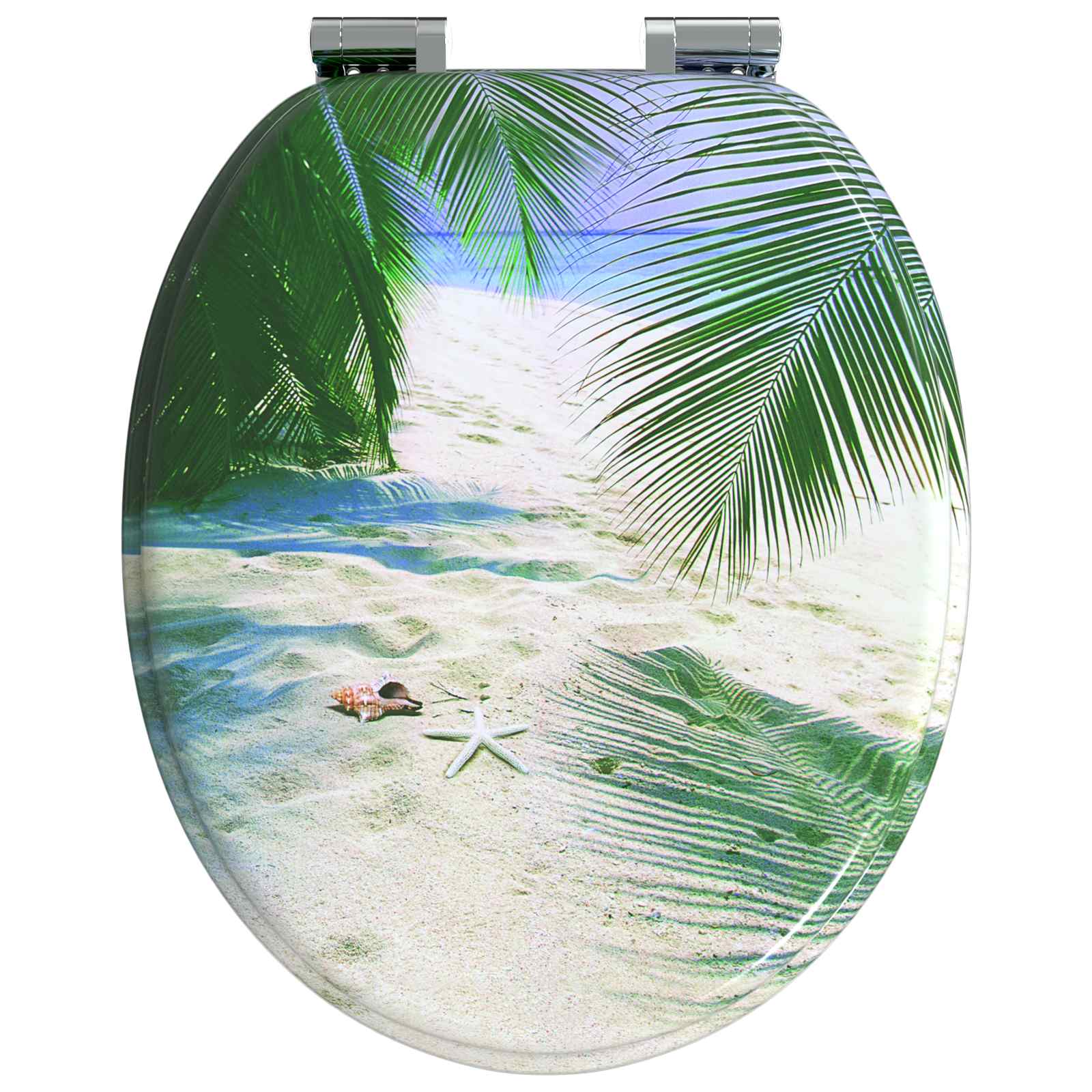 vidaXL Soft-Close Toilet Seat Green 44 x 38 cm MDF board 4