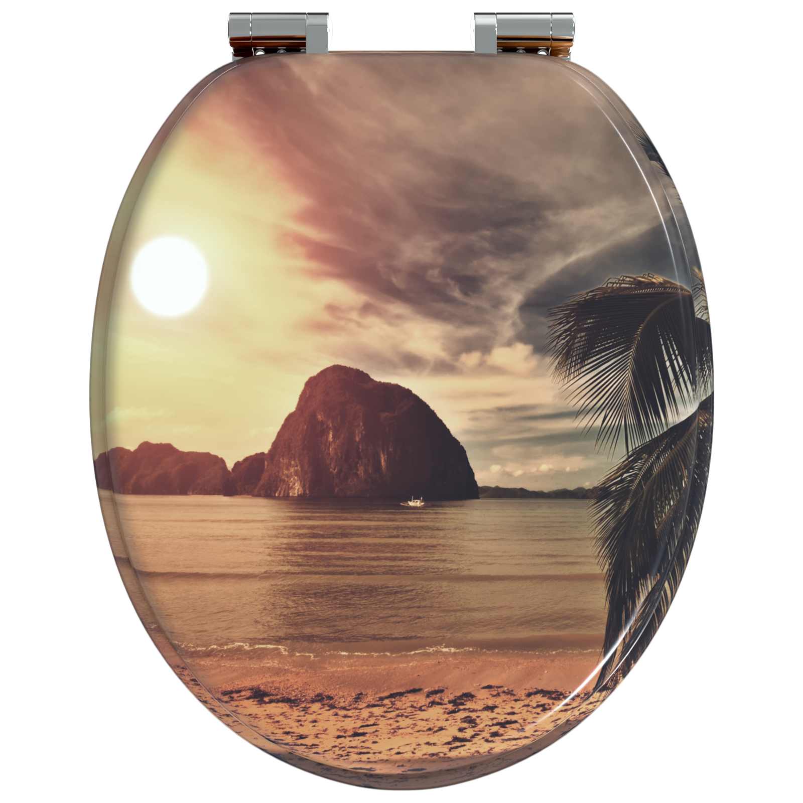 vidaXL Soft-Close Toilet Seat Orange 44 x 38 cm MDF board 4