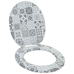 vidaXL Soft-Close Toilet Seat Grey 44 x 38 cm MDF board 1