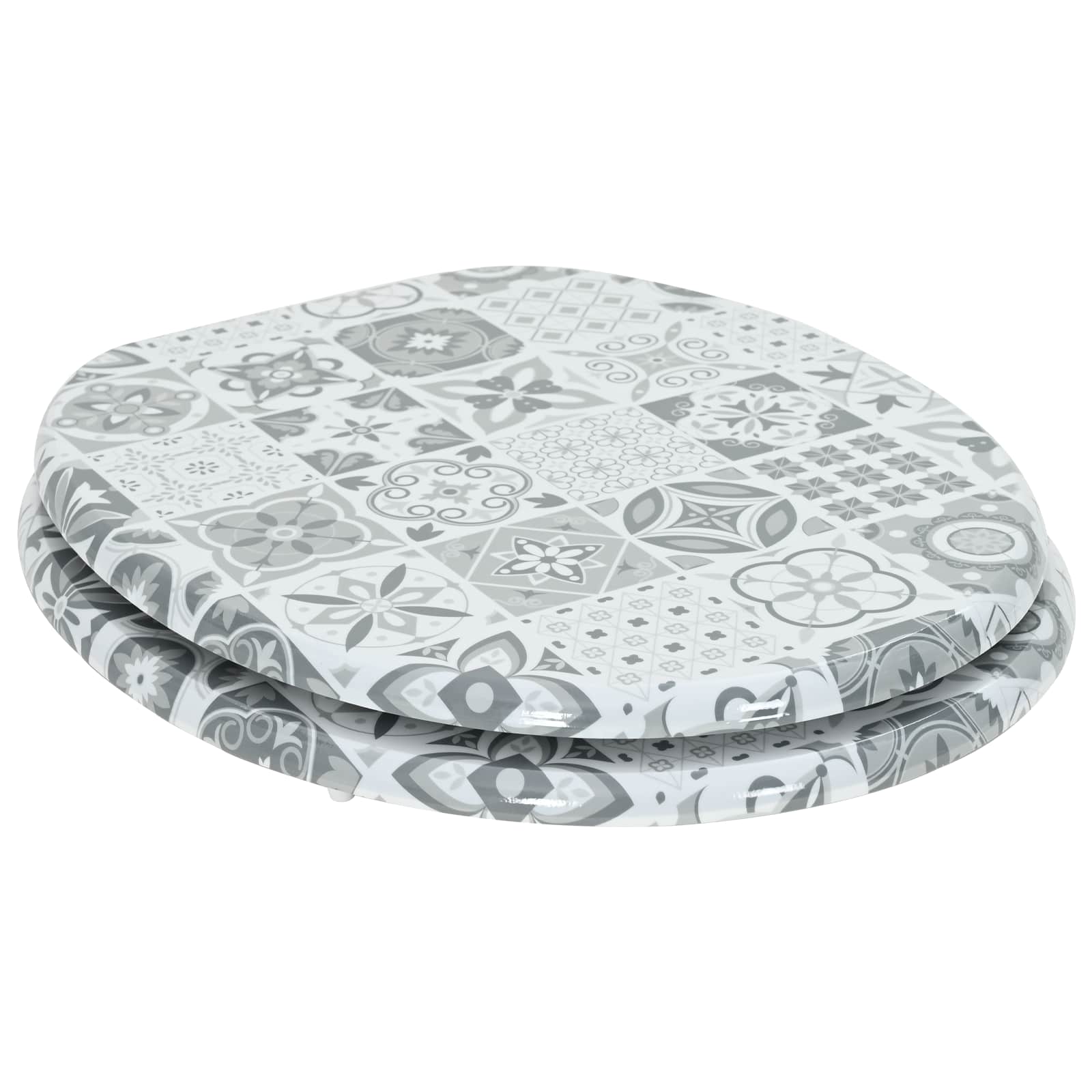 vidaXL Soft-Close Toilet Seat Grey 44 x 38 cm MDF board 2