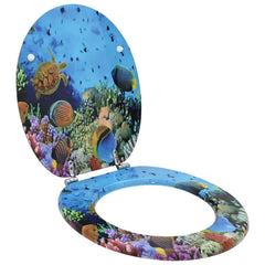 vidaXL Soft-Close Toilet Seat Deep Sea Blue 44 x 38 cm MDF board 1