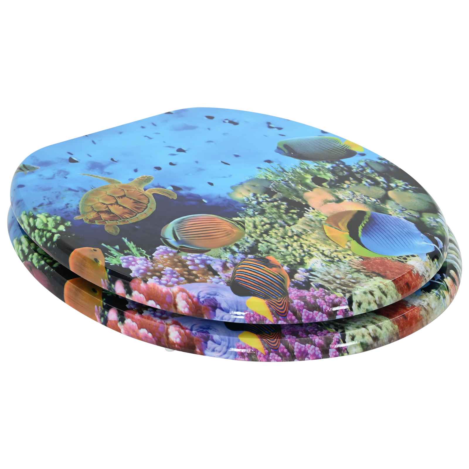 vidaXL Soft-Close Toilet Seat Deep Sea Blue 44 x 38 cm MDF board 2