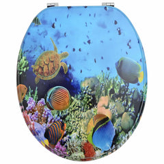 vidaXL Soft-Close Toilet Seat Deep Sea Blue 44 x 38 cm MDF board 4