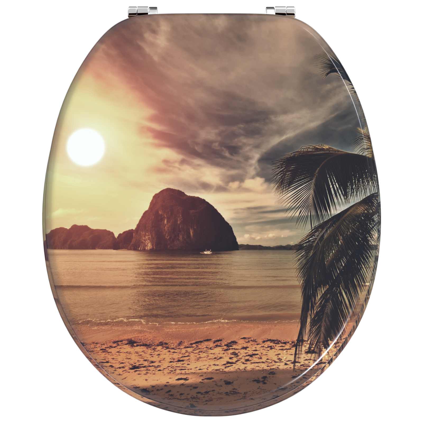 vidaXL Soft-Close Toilet Seat Orange 44 x 38 cm MDF board 4