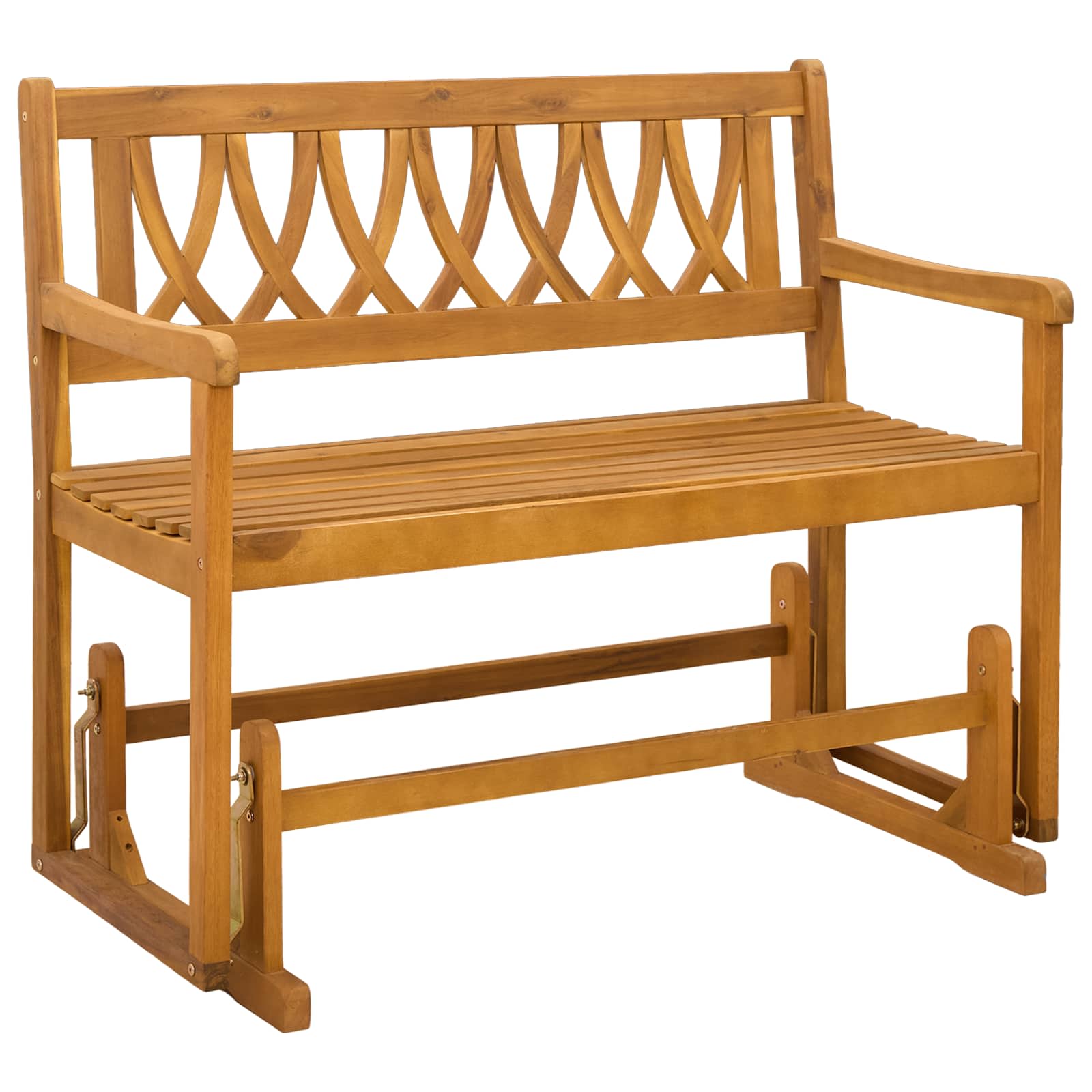 vidaXL Garden Glider Bench Natural 110 x 59 x 97 cm Solid Acacia Wood 2