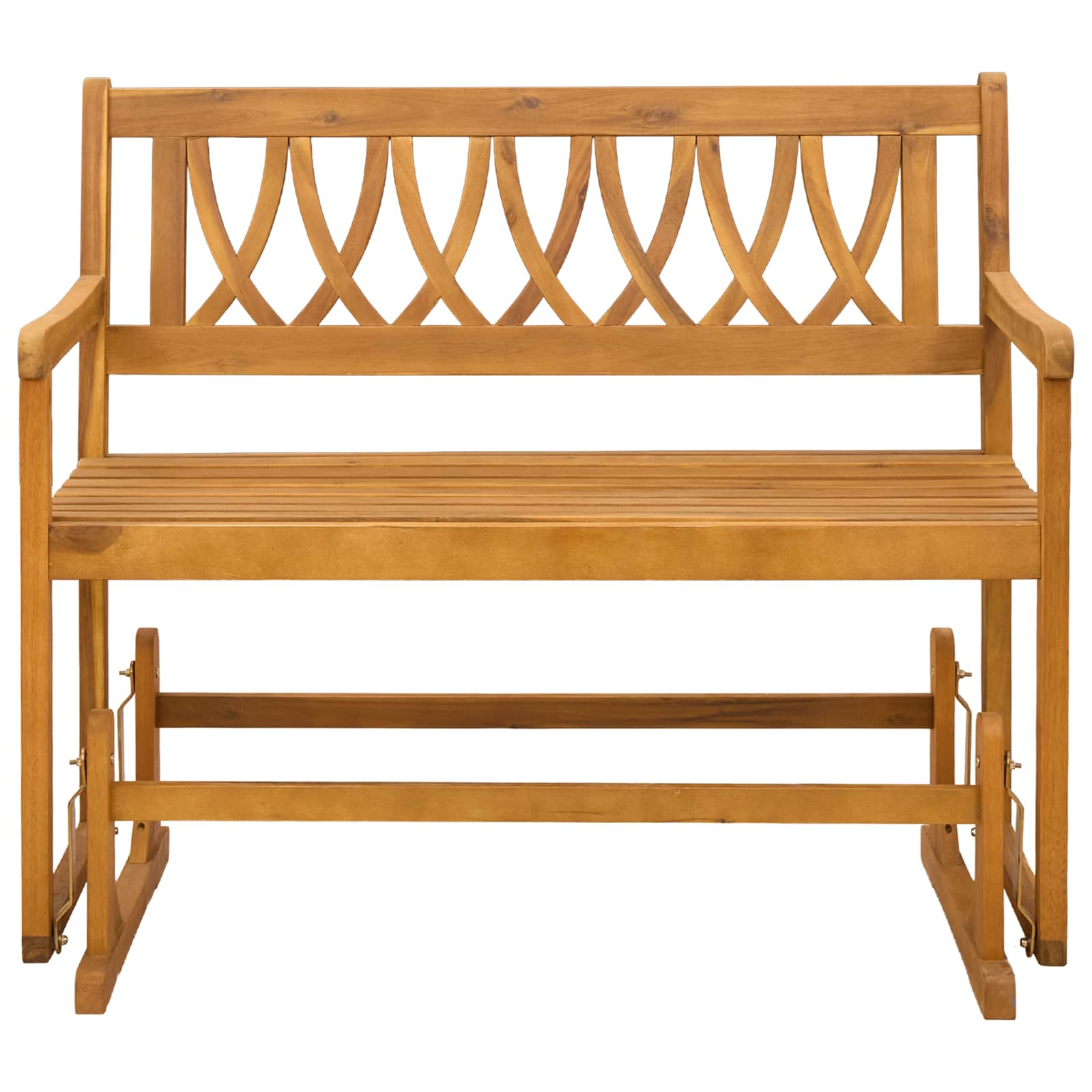 vidaXL Garden Glider Bench Natural 110 x 59 x 97 cm Solid Acacia Wood 3