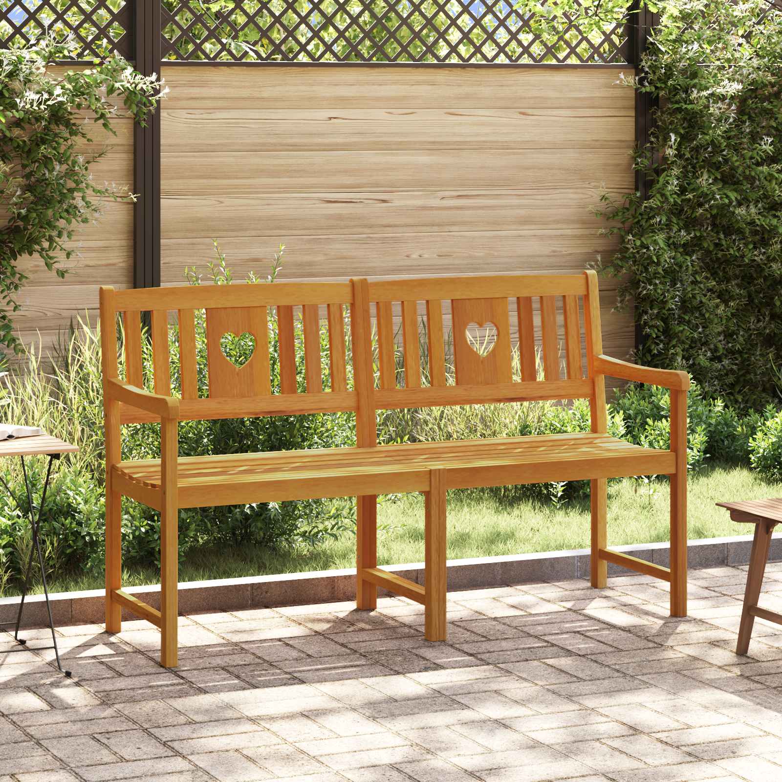 vidaXL Outdoor Bench Natural 150 x 55.5 x 90 cm Solid Acacia Wood 1