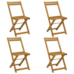 Outdoor Bistro Chairs Natural Solid Acacia Wood 4