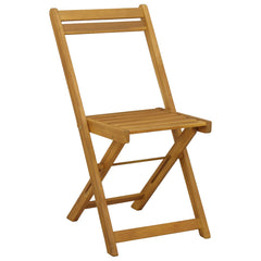Outdoor Bistro Chairs Natural Solid Acacia Wood 4