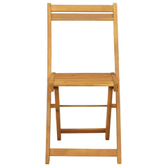 Outdoor Bistro Chairs Natural Solid Acacia Wood 4
