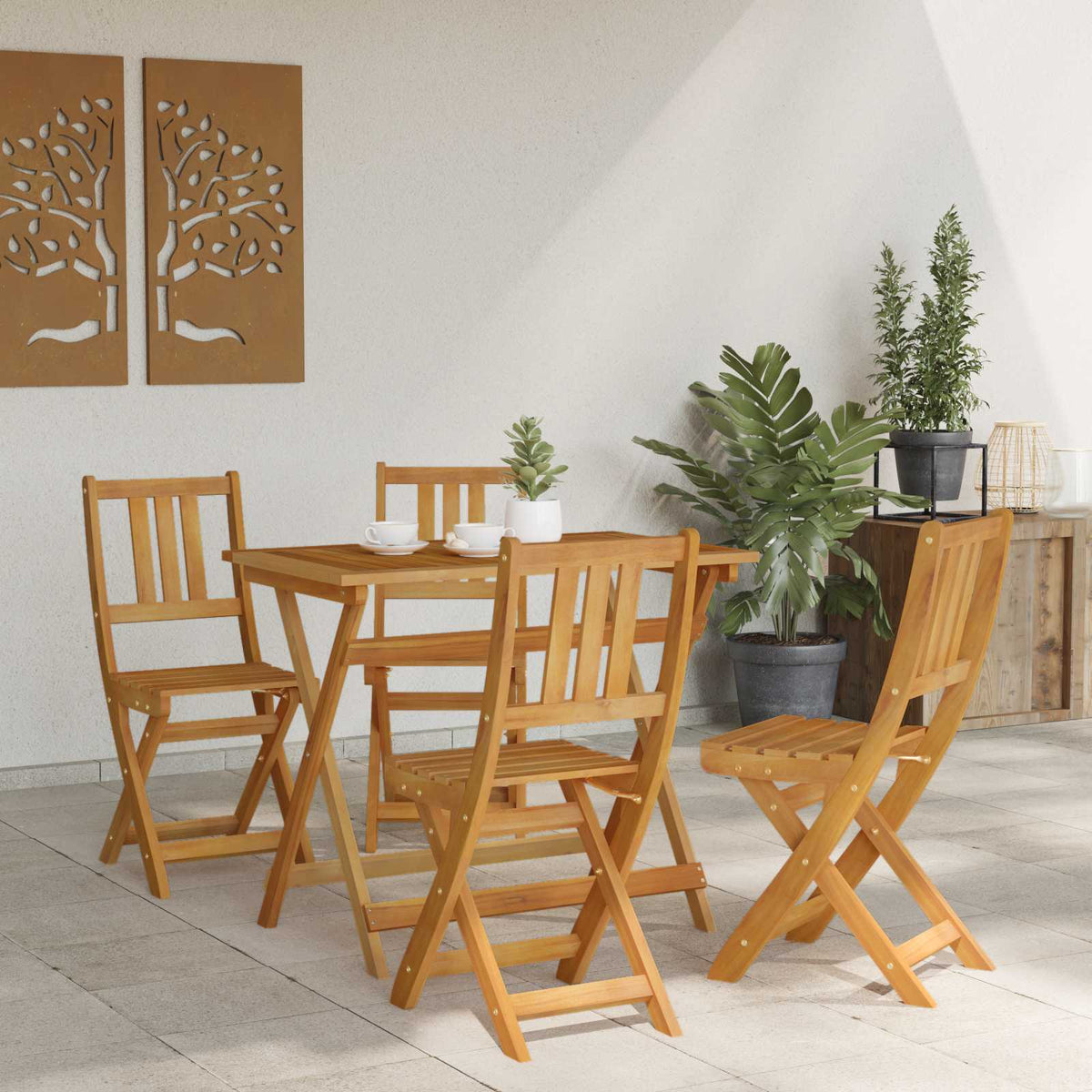 Garden Chair Solid Acacia Wood Natural 4
