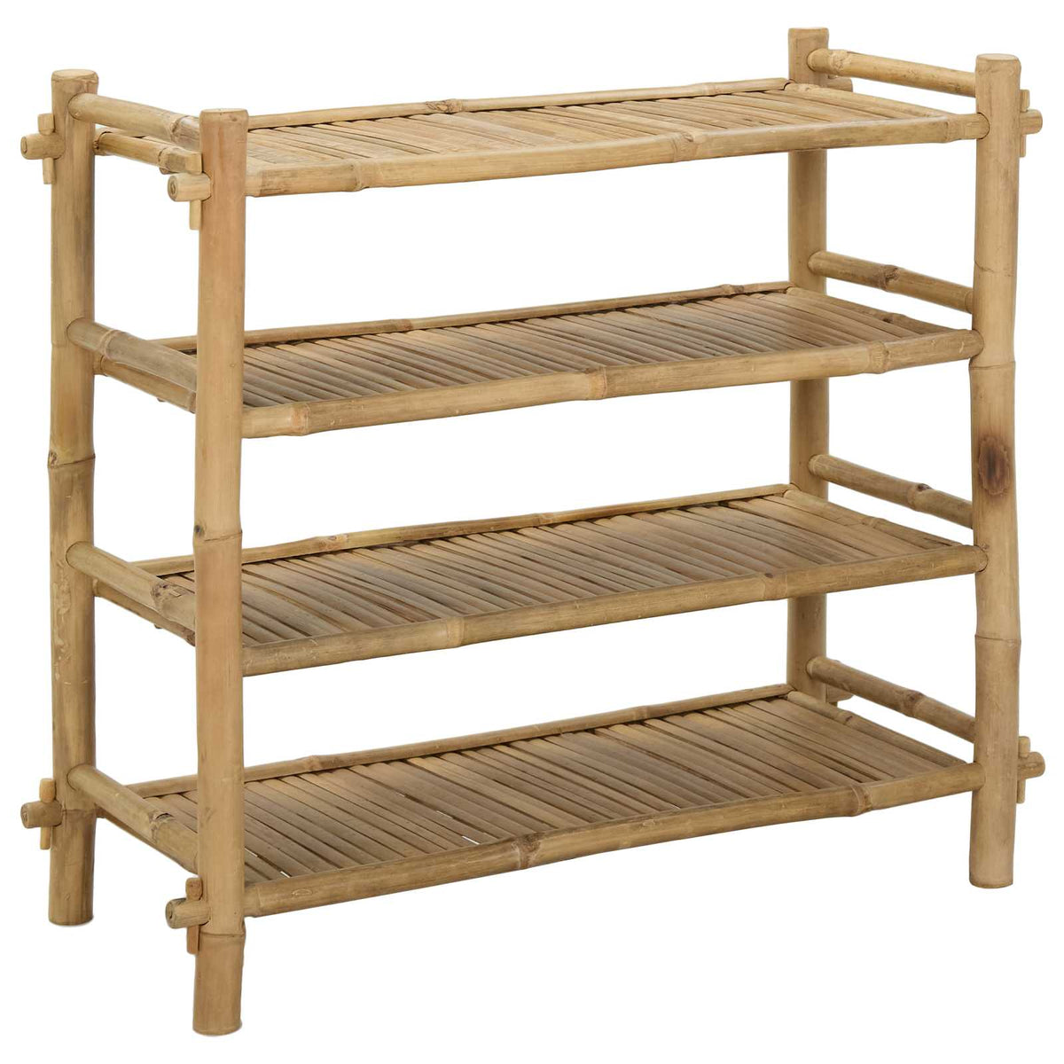 Shoe Rack with Shelf Natural Bamboo 4-tier