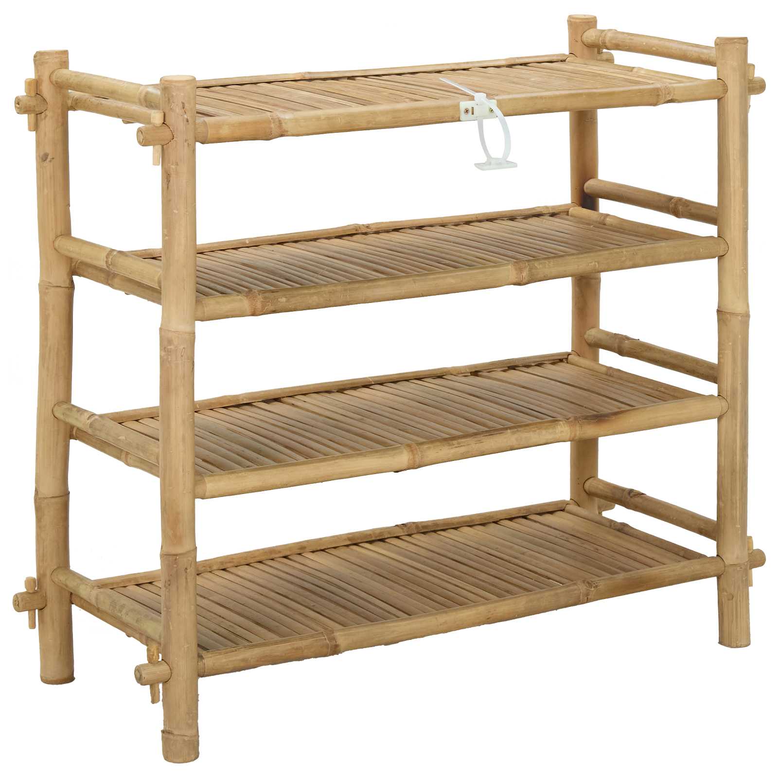 vidaXL Shoe Rack with Shelf Natural 4-tier Bamboo 5