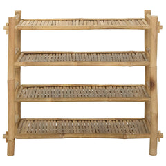 vidaXL Shoe Rack with Shelf Natural 4-tier Bamboo 3