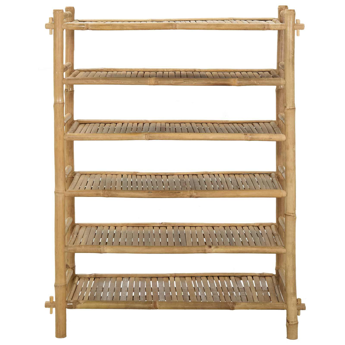 Shoe Rack with Shelf Natural Bamboo 6-tier