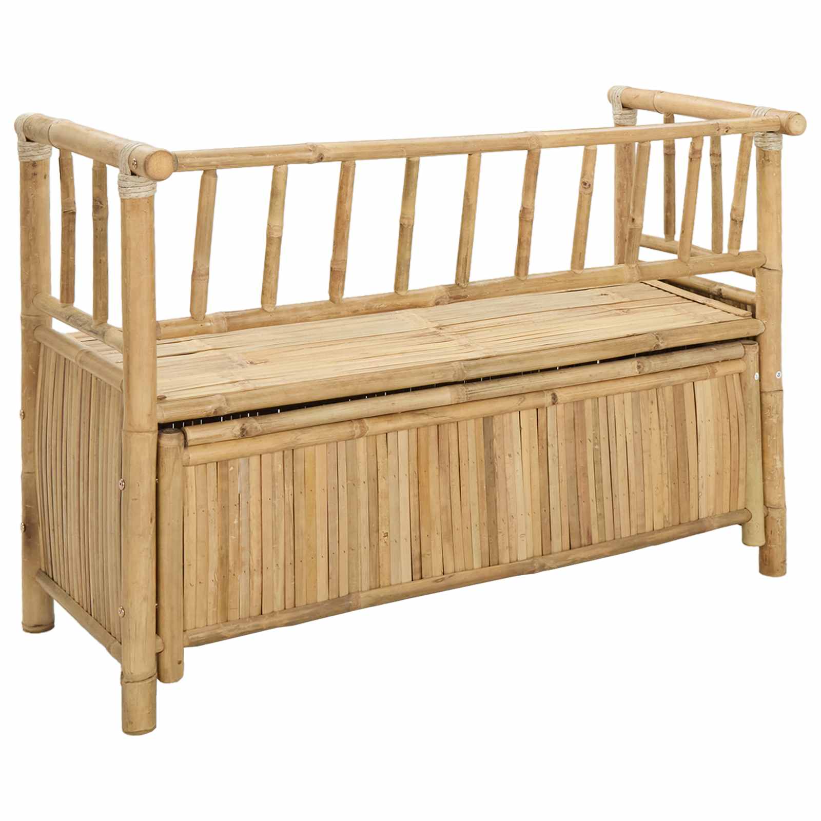 vidaXL Garden Storage Bench 110 x 47 x 80 cm Bamboo Natural 6