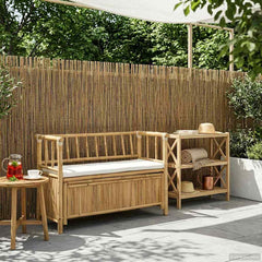 vidaXL Garden Storage Bench 110 x 47 x 80 cm Bamboo Natural 1