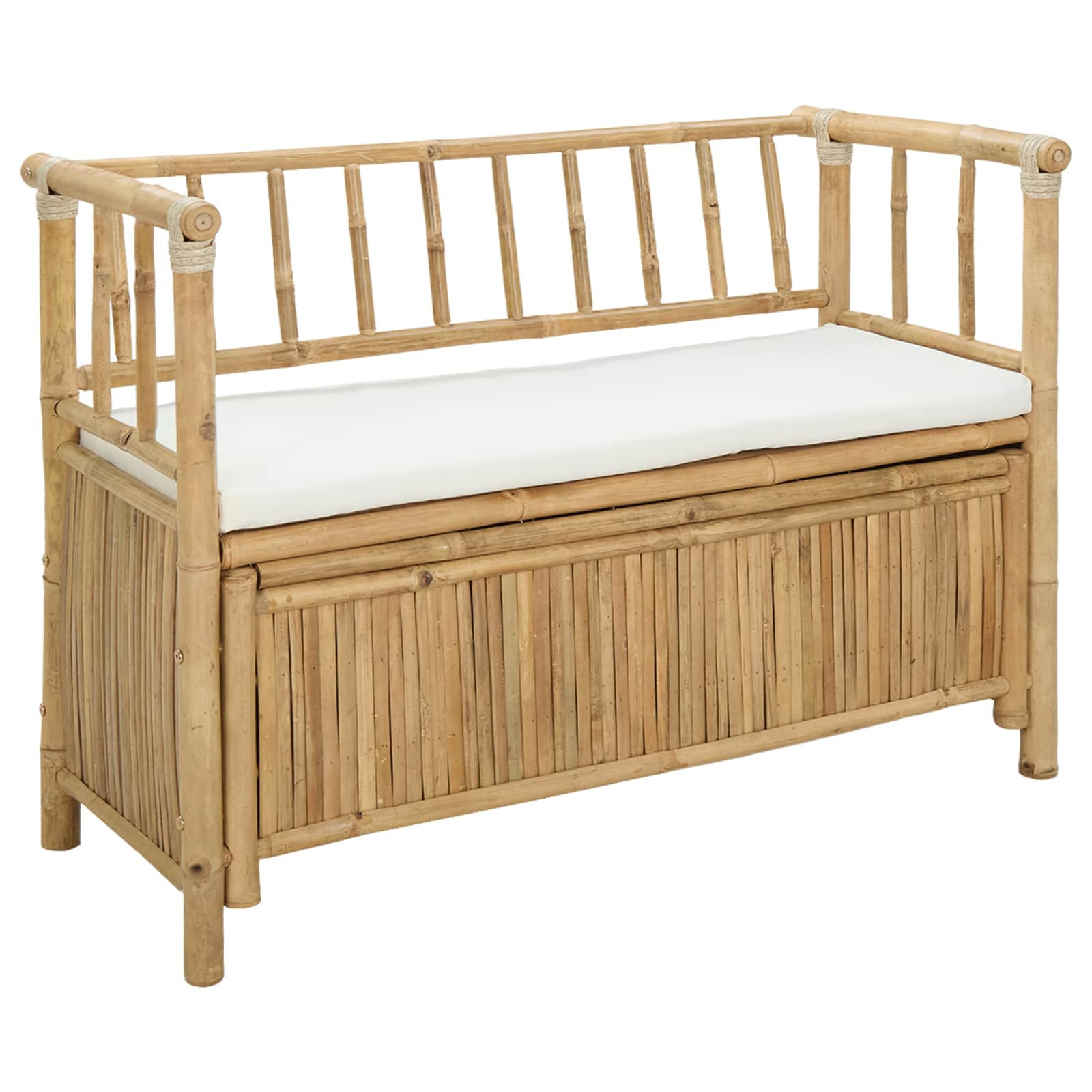 vidaXL Garden Storage Bench 110 x 47 x 80 cm Bamboo Natural 2